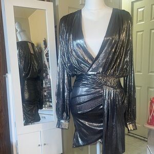 House of CB Metallic Black Dress